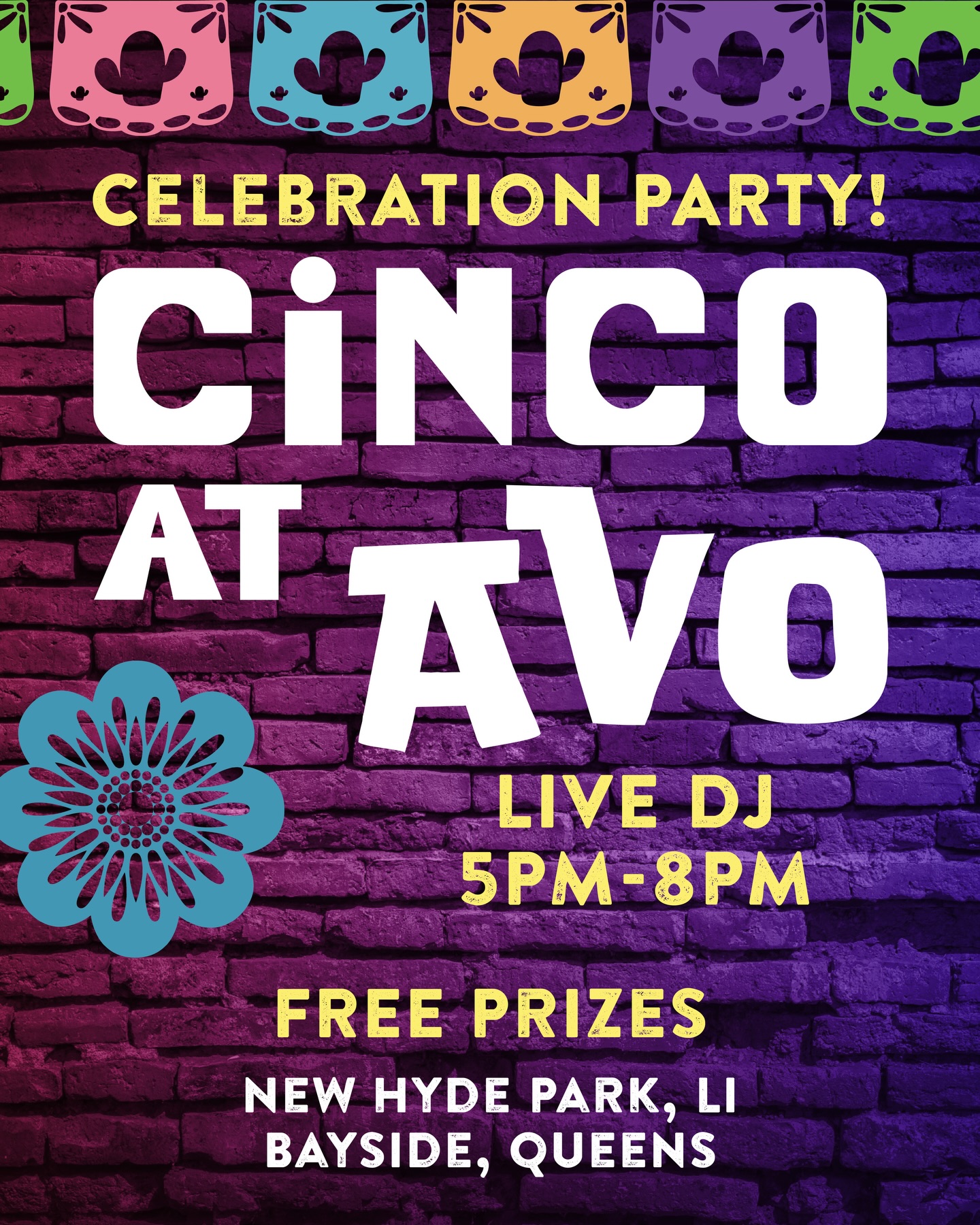 Cinco de Mayo at AVO is about to go OFF 🔥🌮
We’re celebrating the only way we know how… with tacos all day, margaritas flowing, a live DJ from 5PM–8PM, and prizes throughout the night 😏
And yes, we’re making it very easy to say yes:
3 tacos for $13 ALL DAY, plus Happy Hour from 3PM–6PM with $8 cocktails, $28 pitchers, discounted starters, $10 half bottles of wine, and $5 beers.
So if you’re wondering where the Cinco plans are…
you just found them. 👀

📍 New Hyde Park & Bayside Queens

#CincoAtAVO #AVOTaco #TacoTuesdayAllDay #QueensEats #MargaritaMood